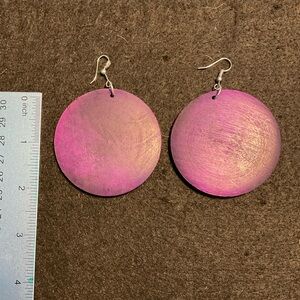 Bold and bright wooden earring